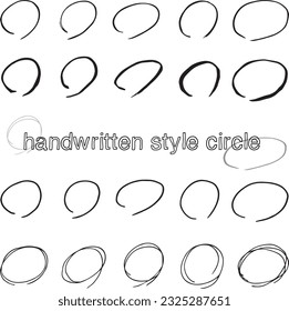 Simple monochrome handwritten style round frame set