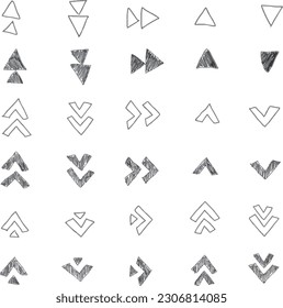 Simple monochrome handwritten wind line set