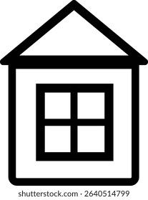 Simple monochrome house icon. House icon isolated on white background