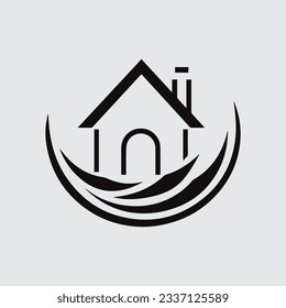 Simple monochrome house icon set