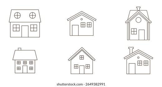 Simple monochrome house icon set. apps and websites. Collection home icons. House symbol eps 10