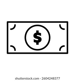 Simple monochrome icon of dollar bills