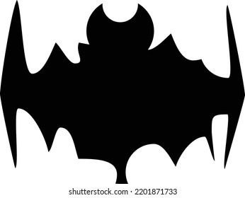 Simple monochrome icon illustration of the bat of the Halloween