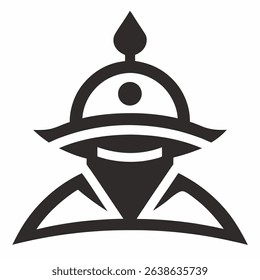 Simple monochrome icon, likely a single design element, presented on a clean white background. Suitable for various design applications and user interfaces.