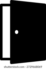 Einfaches monochromes Symbol einer leicht geöffneten Tür