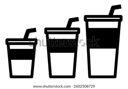 Simple monochrome icon of SML drinking cup
