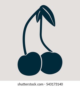 Simple monochrome icon for sweet cherry
