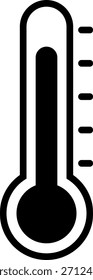 Icono monocromo simple de un termómetro. Medición de temperatura.