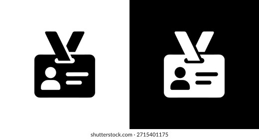 Icono de tarjeta de Identificación monocromo simple para identidad Corporativa
