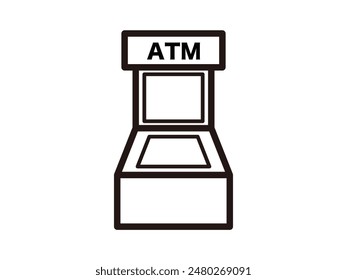 Simple monochrome illustration of an ATM icon