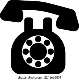 Simple monochrome illustration of black phone
