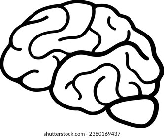 Simple monochrome illustration of a cross section of the brain