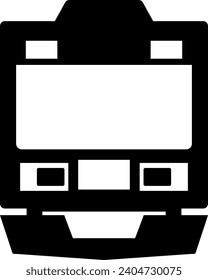 Simple monochrome illustration of the front of a train