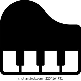 Simple monochrome illustration of a grand piano