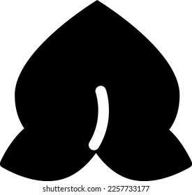 Simple monochrome illustration icon of peach