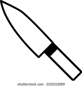 Simple monochrome illustration of kitchen knife