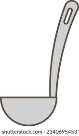 A simple monochrome illustration of a ladle
