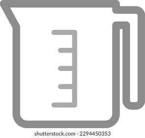 A simple monochrome illustration of a measuring cup
