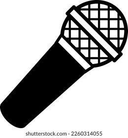 Simple monochrome illustration of a microphone
