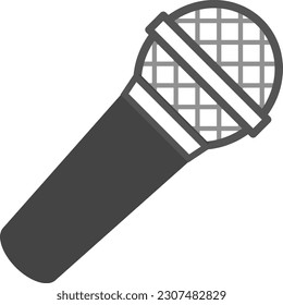 Simple monochrome illustration of a microphone