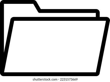 Simple monochrome illustration of an open folder