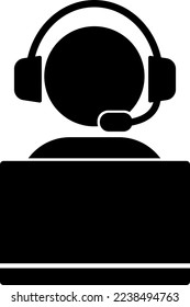 Simple monochrome illustration of an operator