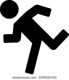 Simple monochrome illustration of a running person