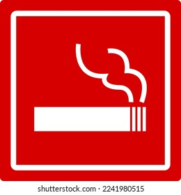 A simple monochrome illustration of a smoking area