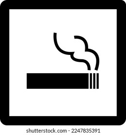 A simple monochrome illustration of a smoking area