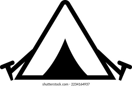 Simple monochrome illustration of a tent