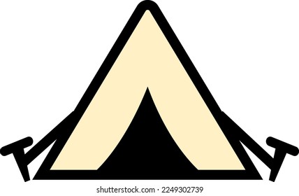 Simple monochrome illustration of a tent