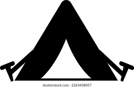 Simple monochrome illustration of a tent
