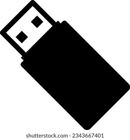 Ilustración monocroma simple de la memoria USB