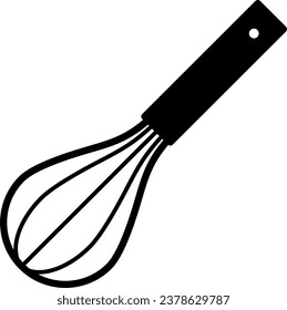 Simple monochrome illustration of a whisk