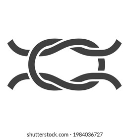Simple monochrome infinity knot icon vector illustration. Chain rope link symbol isolated. Connected strong bend or bind equipment for nautical vessel. Tissue string eternity marine tool