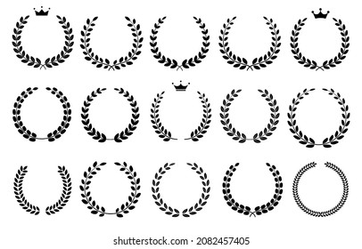 It is a simple monochrome laurel wreath illustration set.Easy-to-use vector data.