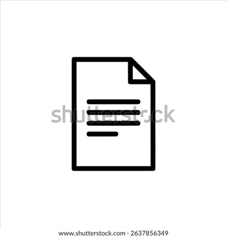 A simple monochrome line art symbol of a document with a folded top-right corner, isolated on a white background.