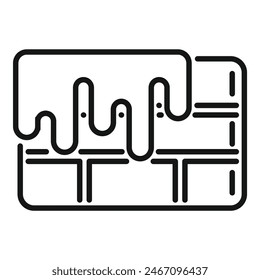 Simple monochrome line drawing showcasing a stylized city skyline