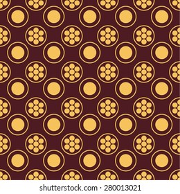 Simple monochrome pattern flower point, seamless vector background.