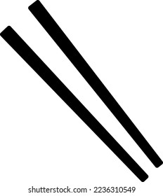 Simple monochrome pictogram of chopsticks