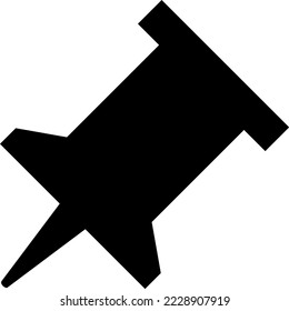 Simple monochrome pictogram illustration of a pin