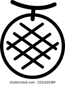 Simple monochrome pictogram of melon