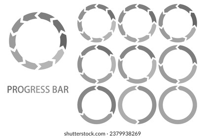 Simple monochrome progress bar, infographic, Vector Illustration