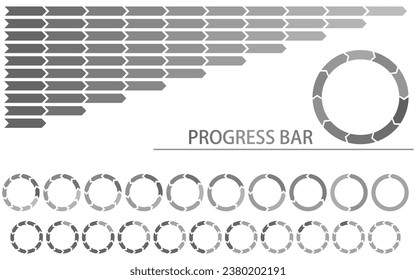 Simple monochrome progress bar, infographic, Vector Illustration