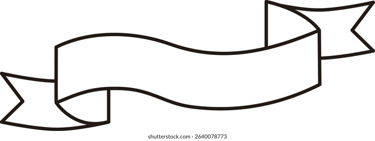 Simple Monochrome Ribbon Banner Illustration for Decoration
