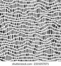 Simple monochrome scribble abstract pattern. Seamless vector random texture