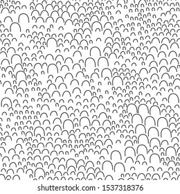 Simple monochrome seamless pattern with arches on white background