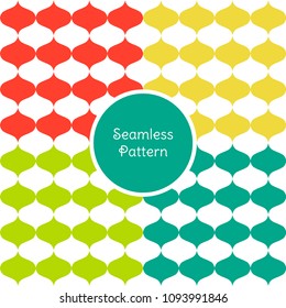 Simple monochrome seamless pattern with lantern shapes
