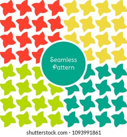 Simple monochrome seamless pattern with shurikens