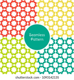 Simple monochrome seamless patterns. Gears on white background.